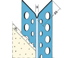 Hoekbeschermer 1034D-2600 Mm Verzinkt Voor Pleisterlaag 3 Mm