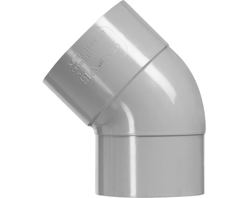 MARTENS Bocht, Hwa, PVC, 1 X Lijmmof, Grijs, 45°, 70 Mm 1 MARTENS Bocht, Hwa, PVC, 1 X Lijmmof, Grijs, 45°, 70 Mm