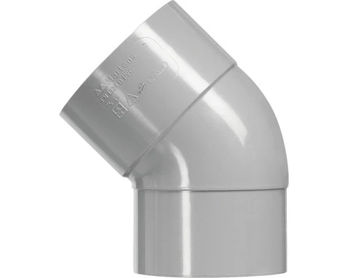 MARTENS Bocht, Hwa, PVC, 1 X Lijmmof, Grijs, 45°, 70 Mm 2 MARTENS Bocht, Hwa, PVC, 1 X Lijmmof, Grijs, 45°, 70 Mm - Afbeelding 2