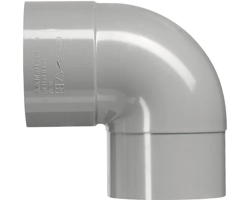 MARTENS Bocht, Hwa, PVC, 1 X Lijmmof, Grijs, 87°, 100 Mm