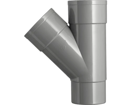 MARTENS T-stuk Hwa, PVC, 2 X Lijmmof, Grijs, 45°, 100 Mm