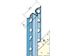PROTEKTOR Afreiprofiel 1106-2600 Mm, Verzinkt Voor 6 Mm Pleisterlaagdikte