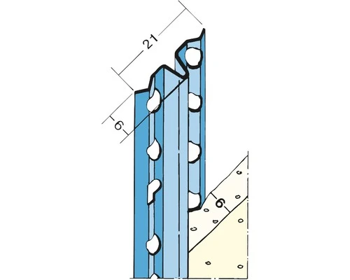 PROTEKTOR Afreiprofiel 1106-2600 Mm, Verzinkt Voor 6 Mm Pleisterlaagdikte
