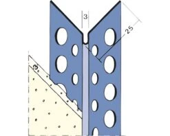PROTEKTOR Hoekbeschermer 2274-2500 Mm, RVS Voor 3 Mm Pleisterlaagdikte
