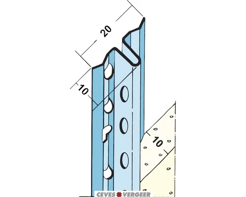 PROTEKTOR Afreiprofiel 1105-3000 Mm, Verzinkt Voor 10 Mm Pleisterlaagdikte
