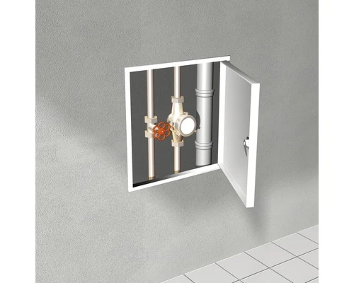 Inspectiedeur Softline Plaatstaal Verzinkt Wit RAL 9016 Met Verzonken 4-kantafsluiting 25 X 25 Cm - Afbeelding 3
