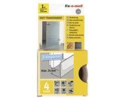 FIX-O-MOLL Soft Transparent Tochtband Voor Deuren Zelfklevend Transparant 32 Mm X 1 M