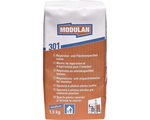 MODULAN 301 Reparatie- En Uitvlakspachtel Binnen Medium 1,5 Kg