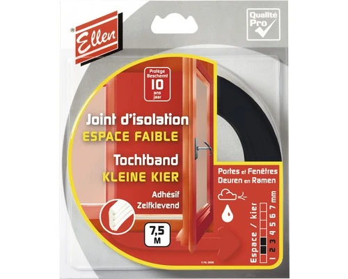 ELLEN Tochtband Schuim K Zelfklevend Zwart 7,5 M 1 ELLEN Tochtband Schuim K Zelfklevend Zwart 7,5 M