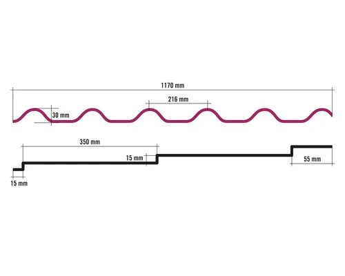 PRECIT Dakpanplaat Metaal RAL 9005 Zwart 1100 X 1170 X 0,5 Mm - Afbeelding 4