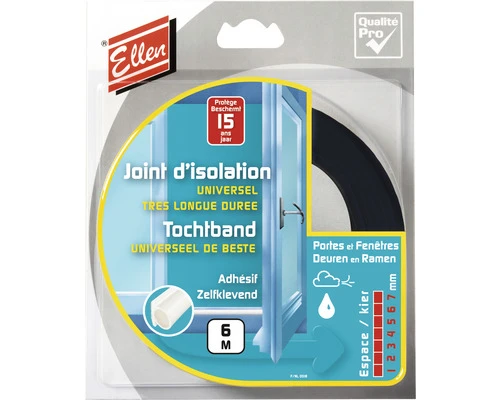 ELLEN Tochtband Siliconen O Zelfklevend Zwart 6 M