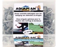 AQUAPLAN Dak- & Shinglenagels, Verzinkte Daknagels Met Platte Kop, 0,5 Kg