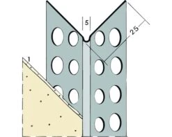 Hoekbeschermer 1029H-2600 Mm, Verzinkt Wit Voor Pleisterlaagdikte 1 Mm