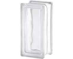 Glazen Halfsteens Bouwsteen Wolke Wit 19 X 9 X 8 Cm