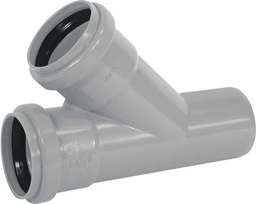 MARTENS T-stuk PVC 2 X Manchetmof 45° 50 Mm