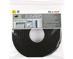 FIX-O-MOLL Universal Schuimrubber Tochtwering Tape Zelfklevend Zwart 15 Mm X 10 M
