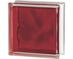 Glasblok Rood Wolk Brilly 19x19x8 Cm