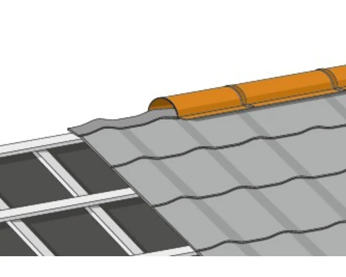 PRECIT Nokvorst Halfrond Dakpanplaat Metaal RAL 9005 Zwart 1000 X 280 Mm - Afbeelding 3